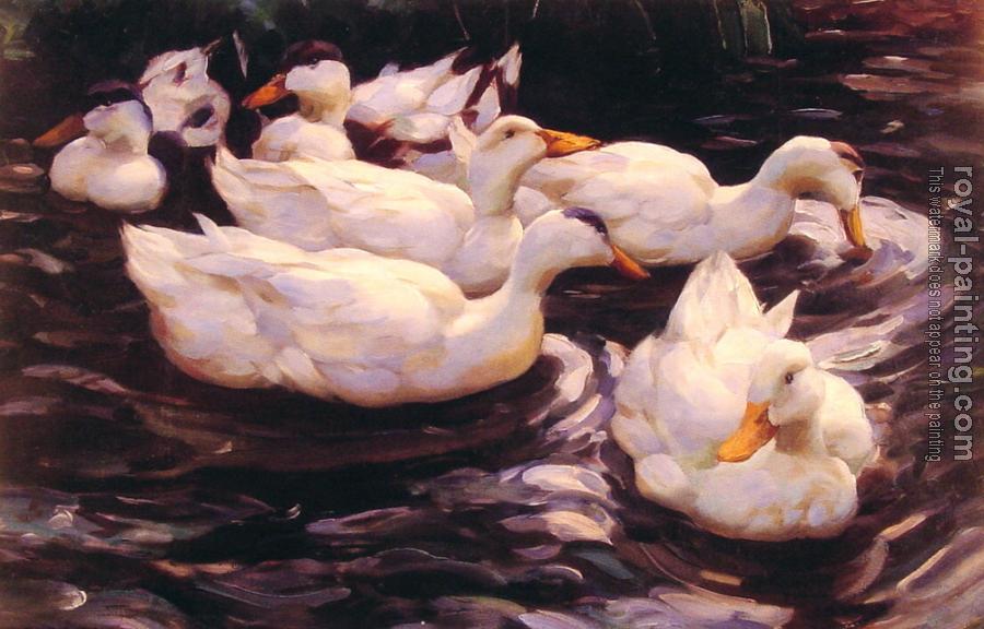 Alexander Koester : Six Ducks in the Pond
